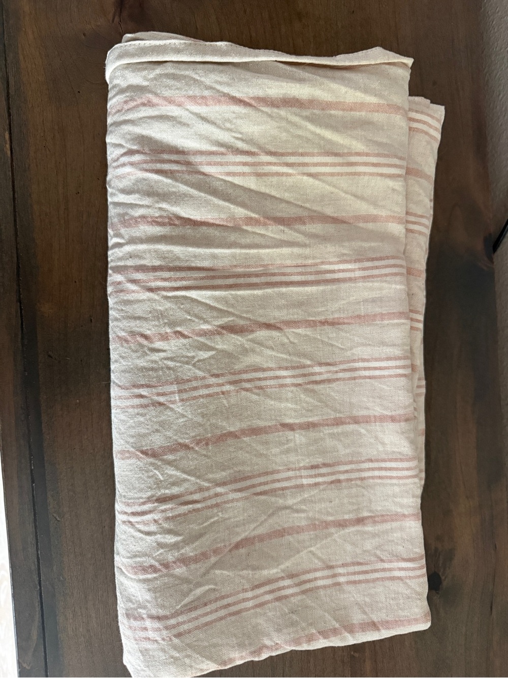 Magnolia White and Pink Striped Shower Curtain